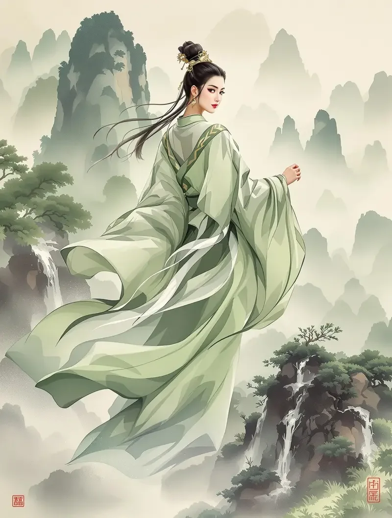 水墨山河 - 秀人图 水墨山河 - hanfu 高清写真图片